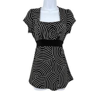 Candy Rain Polka Dot Babydoll Top Sz M Maternity Y2K Coquette Tie Back Retro